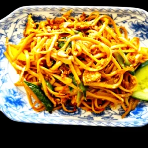 Wok gebratener Nudeln Vegetarisch